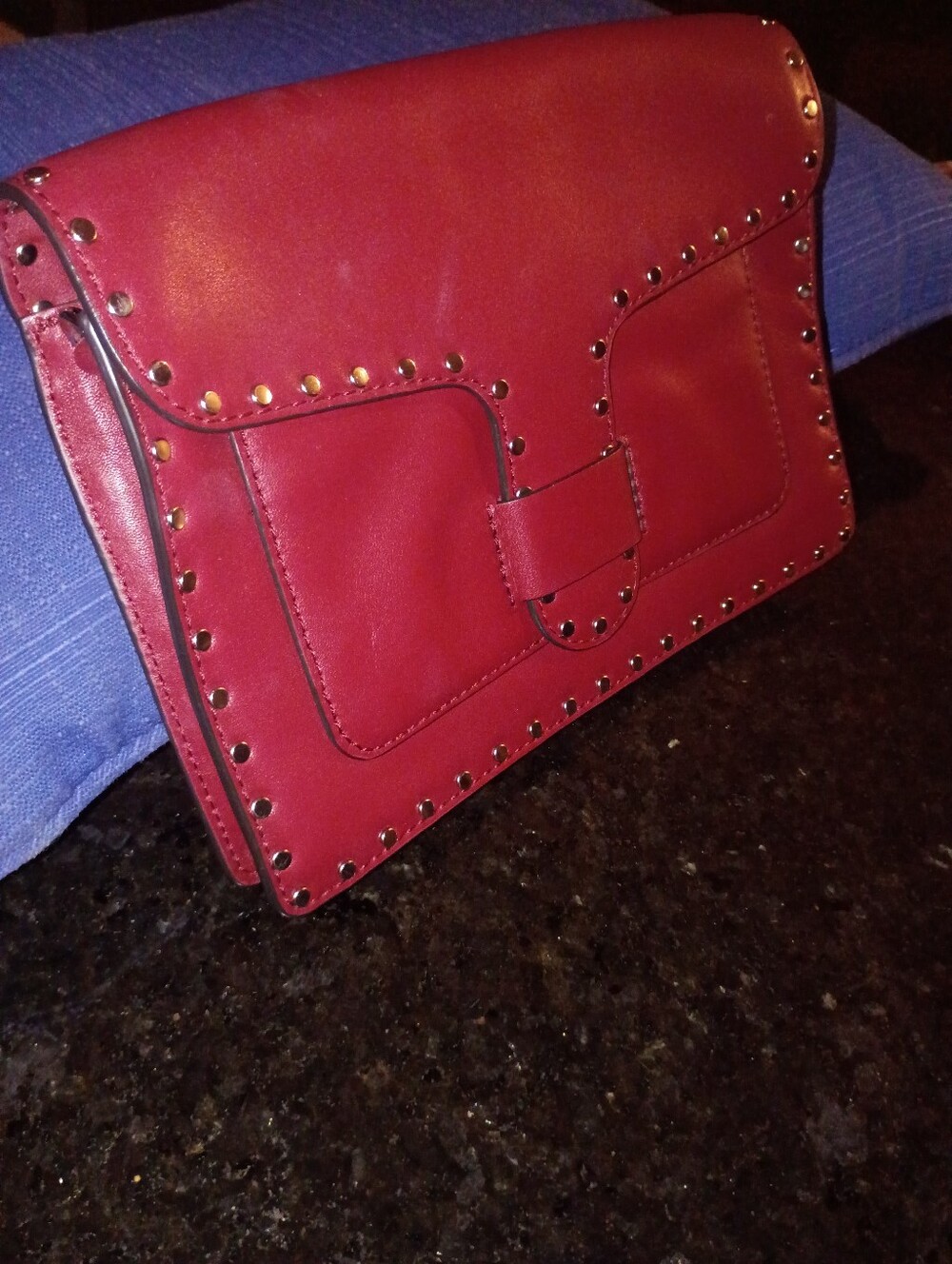 Rebecca Minkoff Red Studded Leather Clutch
